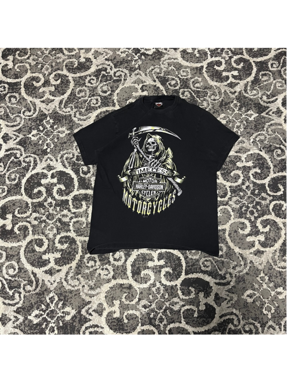 Men's Harley-Davidson Black & Yellow Reaper Short Sleeve Tee L